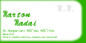 marton madai business card